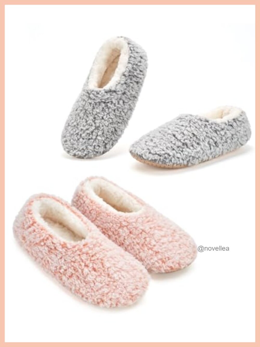 Fuzzy Sherpa Lined Slipper Socks Non Slip Gripper Dots Indoor